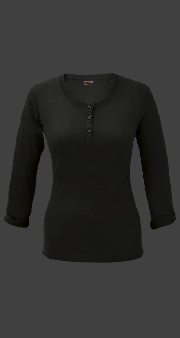 145g Ladies Henley Long Sleeve T-Shirt